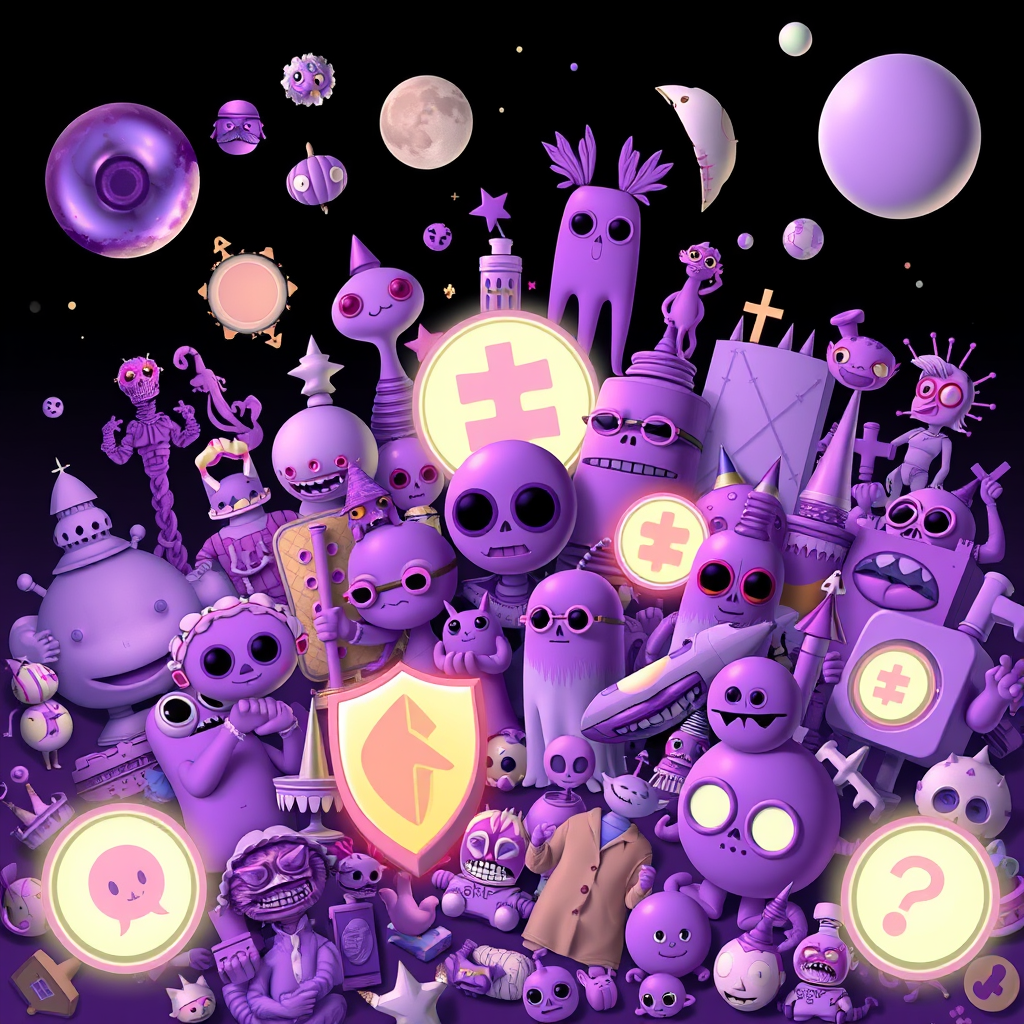 Violet End: Wacky Cultural Icons Displayed