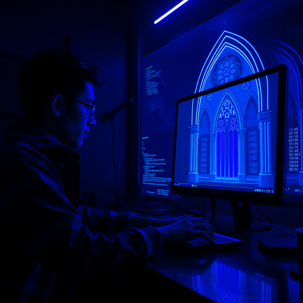 Gothic Code: Indigo Shadows in a Human-Centric Digital Void